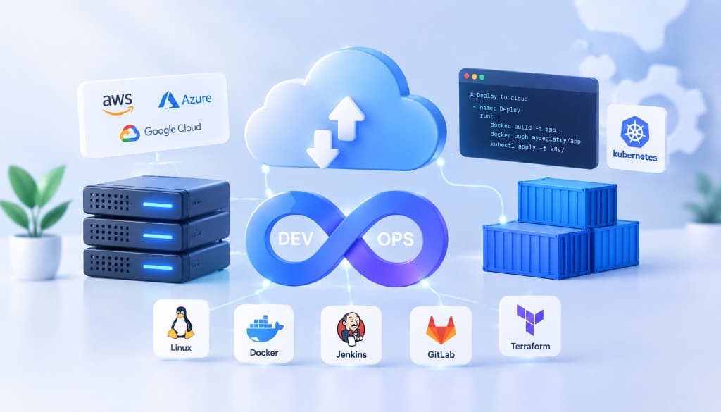 DevOps infinity loop with cloud providers and deployment tools